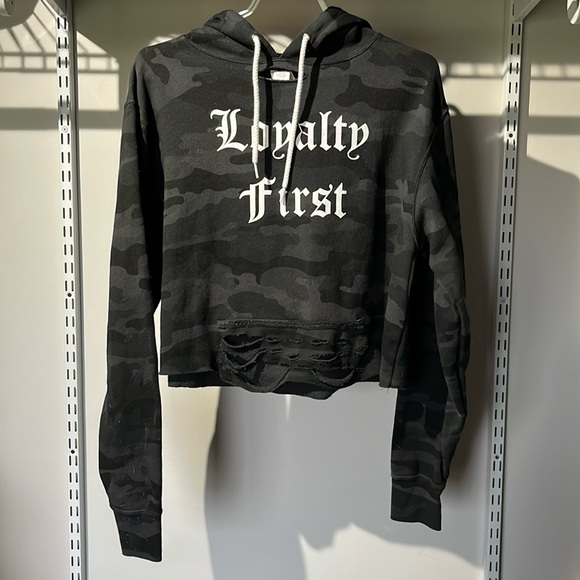 The Drive Cropped Distressed Hoodie - Picture 2 of 4